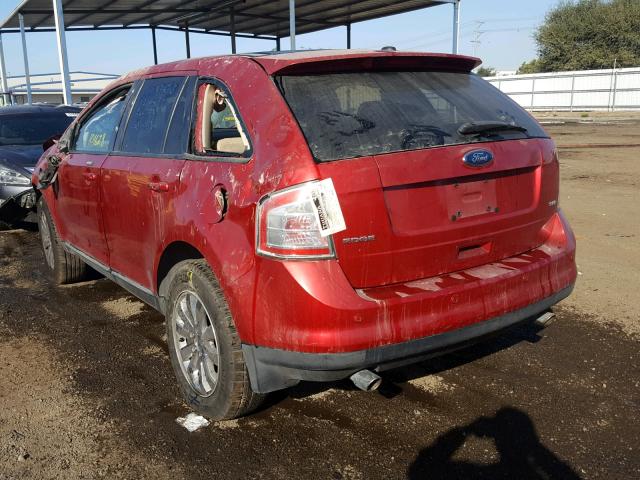 2FMDK3JC2ABA96635 - 2010 FORD EDGE SEL RED photo 3