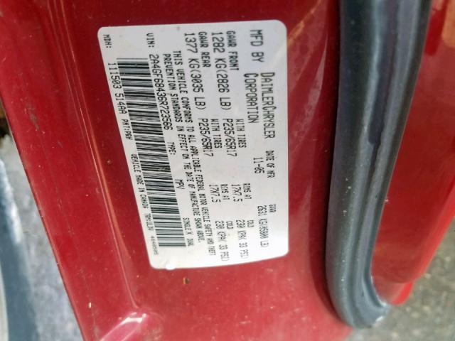 2A4GF68436R723566 - 2006 CHRYSLER PACIFICA T RED photo 10