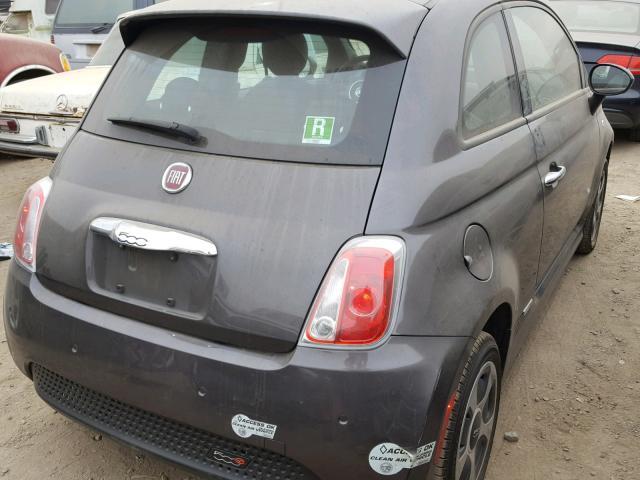 3C3CFFGE3FT507149 - 2015 FIAT 500 ELECTR GRAY photo 4