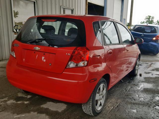 KL1TD66698B249422 - 2008 CHEVROLET AVEO BASE 红色 照片 4