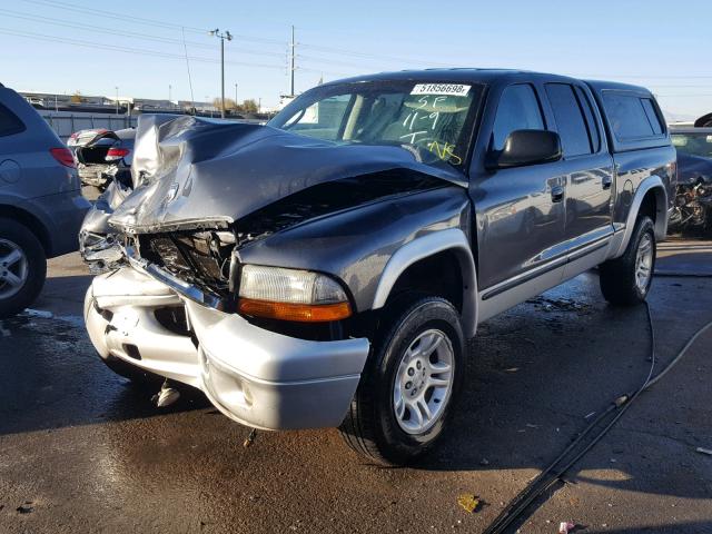 1D7HG48N94S505766 - 2004 DODGE DAKOTA QUA GRAY photo 2