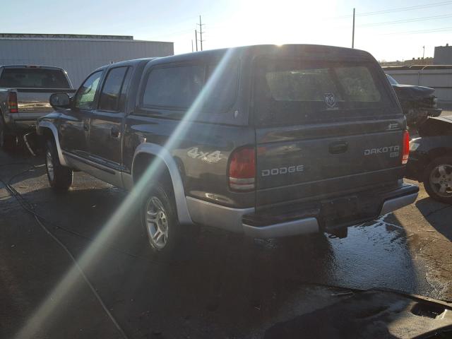 1D7HG48N94S505766 - 2004 DODGE DAKOTA QUA GRAY photo 3