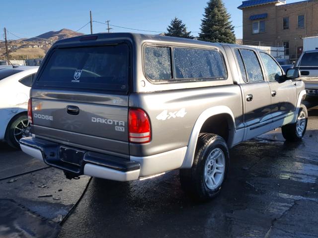 1D7HG48N94S505766 - 2004 DODGE DAKOTA QUA GRAY photo 4