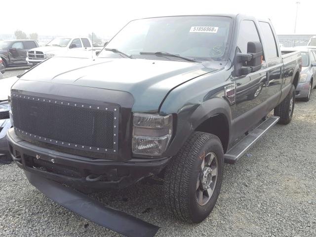 1FTWW31R68EA22848 - 2008 FORD F350 SRW S GREEN photo 2