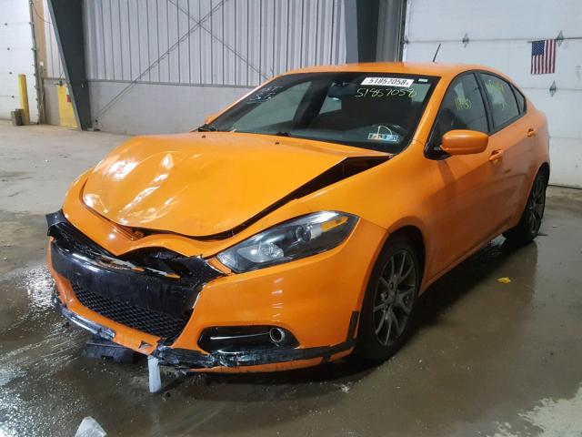 1C3CDFBB4ED860636 - 2014 DODGE DART SXT ORANGE photo 2