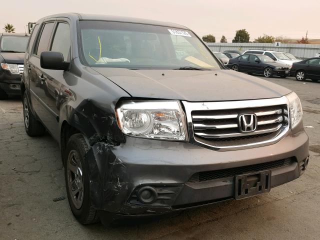 5FNYF3H25CB037205 - 2012 HONDA PILOT LX GRAY photo 1