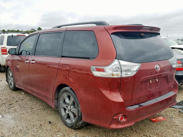 5TDXK3DC2FS630168 - 2015 TOYOTA SIENNA SPO MAROON photo 3