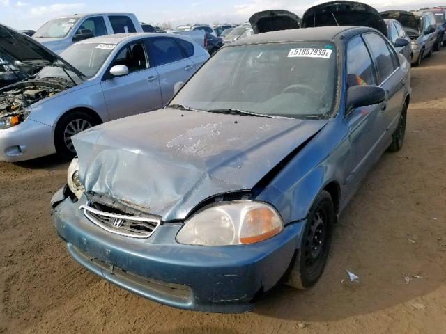 2HGEJ6624WH586139 - 1998 HONDA CIVIC DX BLUE photo 2