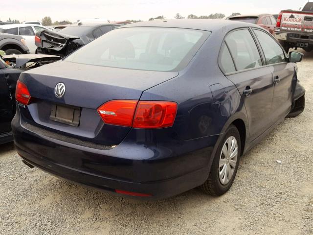3VW1K7AJ1DM210265 - 2013 VOLKSWAGEN JETTA BASE Կապույտ լուսանկար 4