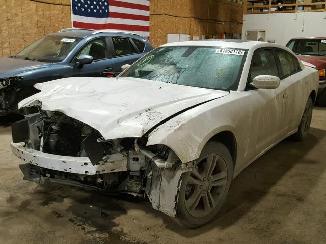 2C3CDXJG5EH243655 - 2014 DODGE CHARGER SX WHITE photo 2