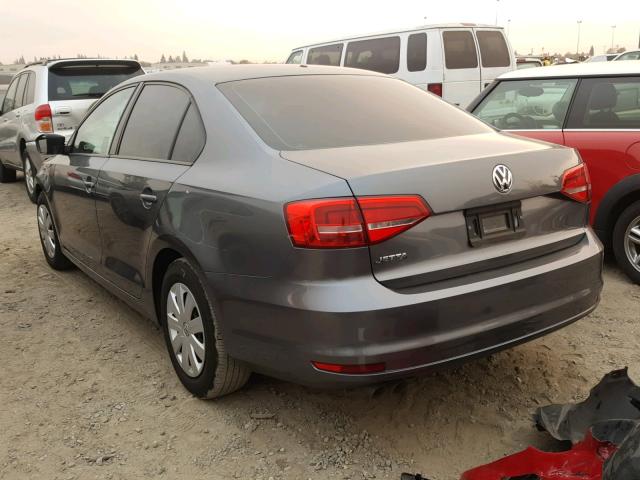 3VW2K7AJXFM322361 - 2015 VOLKSWAGEN JETTA BASE CHARCOAL photo 3
