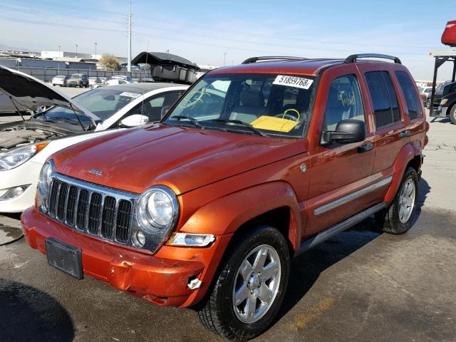 1J4GL58K25W586739 - 2005 JEEP LIBERTY LI ORANGE photo 2