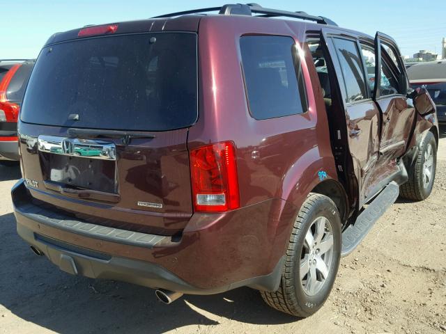 5FNYF3H90DB039992 - 2013 HONDA PILOT TOUR MAROON photo 4