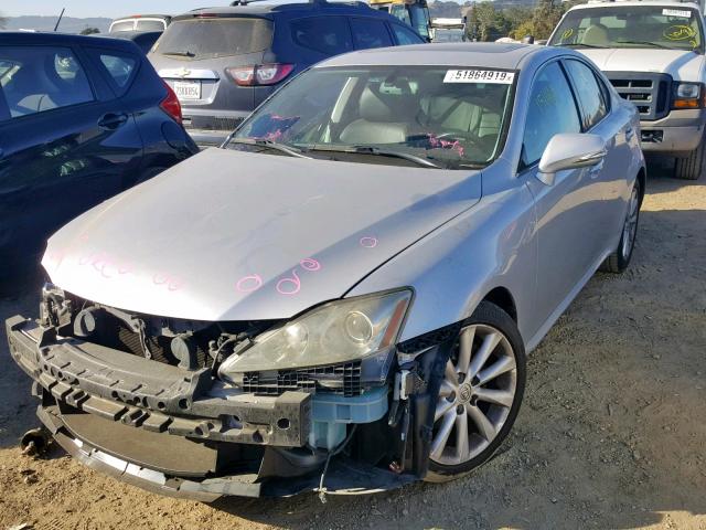 JTHBK262492083035 - 2009 LEXUS IS 250 SILVER photo 2