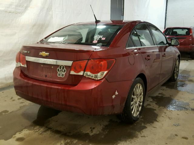 1G1PJ5SB9D7320995 - 2013 CHEVROLET CRUZE ECO MAROON photo 4