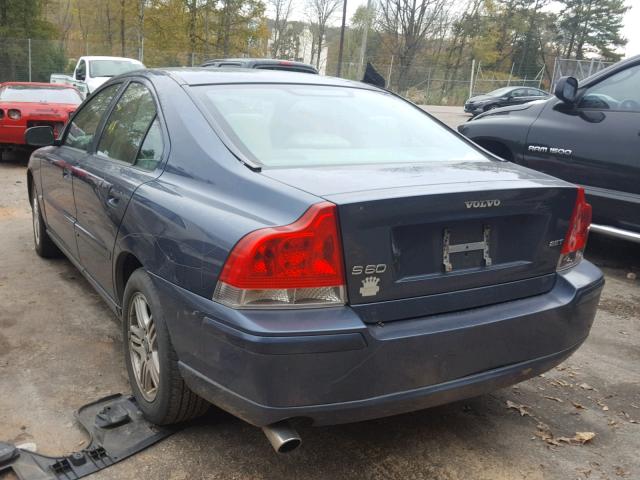YV1RS592X62504775 - 2006 VOLVO S60 2.5T BLUE photo 3