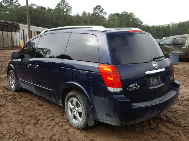 5N1BV28U99N108495 - 2009 NISSAN QUEST S BLUE photo 3