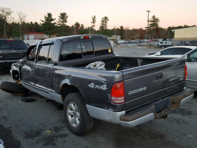 1D7HG48N84S622464 - 2004 DODGE DAKOTA QUA SILVER photo 3