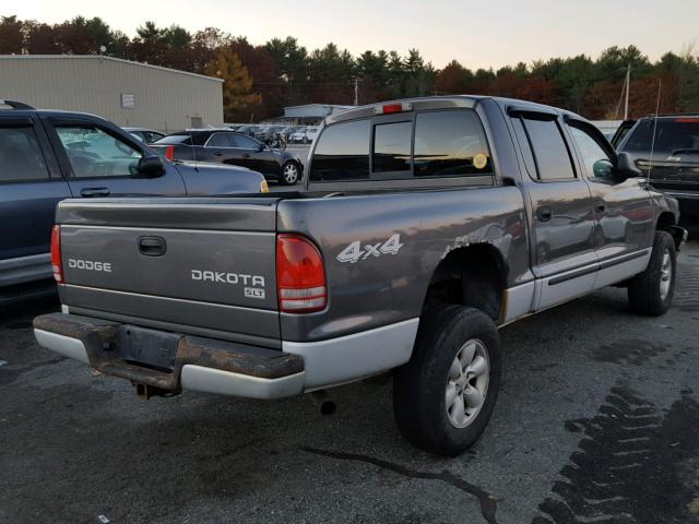 1D7HG48N84S622464 - 2004 DODGE DAKOTA QUA SILVER photo 4