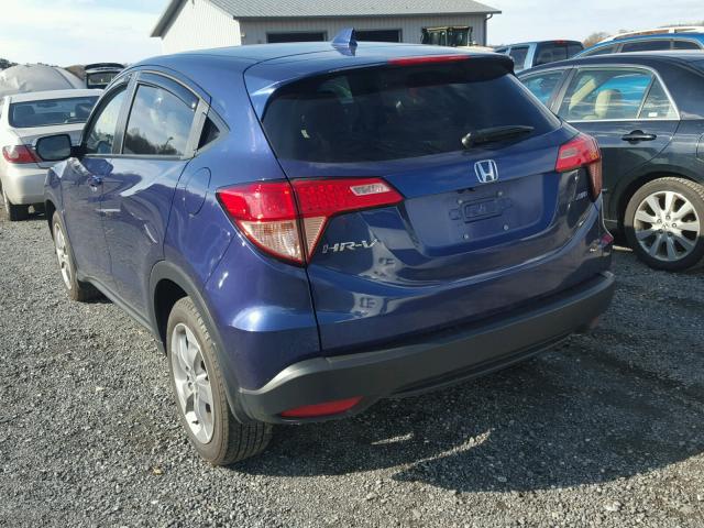 3CZRU6H55HM715874 - 2017 HONDA HR-V EX BLUE photo 3