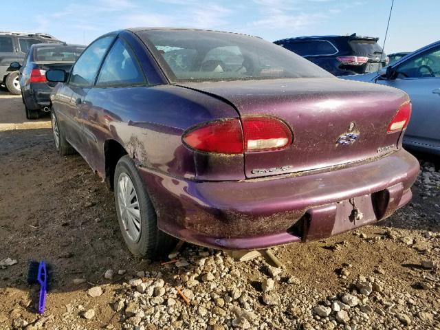 1G1JC1245VM128423 - 1997 CHEVROLET CAVALIER B PURPLE photo 3