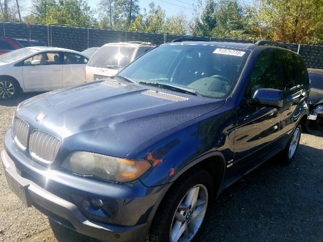 5UXFB53595LV16287 - 2005 BMW X5 4.4I BLUE photo 2