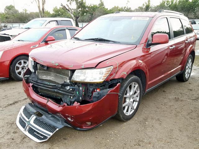 3D4PG3FG3BT531041 - 2011 DODGE JOURNEY CR BURGUNDY photo 2