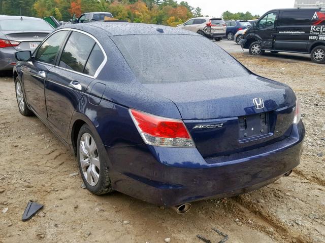 1HGCP36828A020863 - 2008 HONDA ACCORD EXL BLUE photo 3