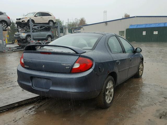 1B3ES56C42D602394 - 2002 DODGE NEON ES BLUE photo 4