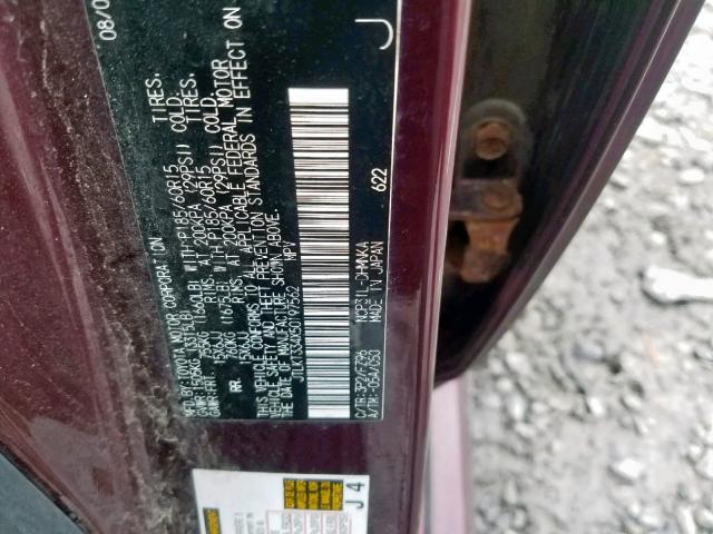 JTLKT334X50197562 - 2005 TOYOTA SCION XB იასამნისფერი ფოტო 10