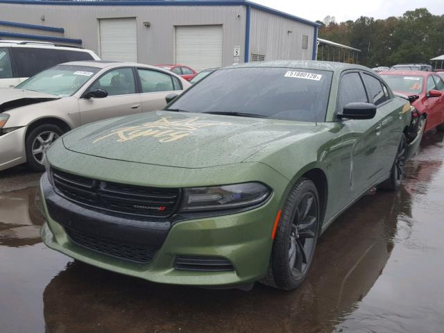 2C3CDXBG8JH248163 - 2018 DODGE CHARGER SX GREEN photo 2