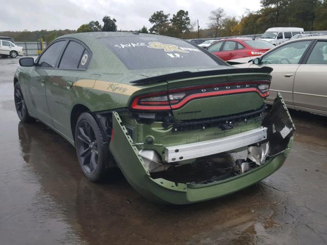 2C3CDXBG8JH248163 - 2018 DODGE CHARGER SX GREEN photo 3