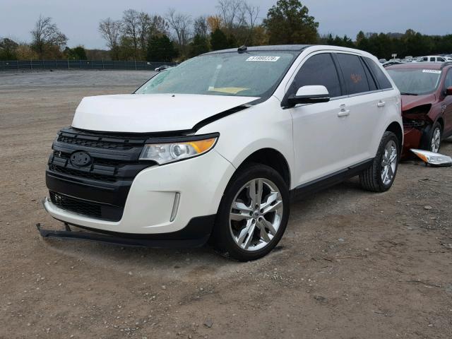 2FMDK4KC9EBA49273 - 2014 FORD EDGE LIMIT WHITE photo 2