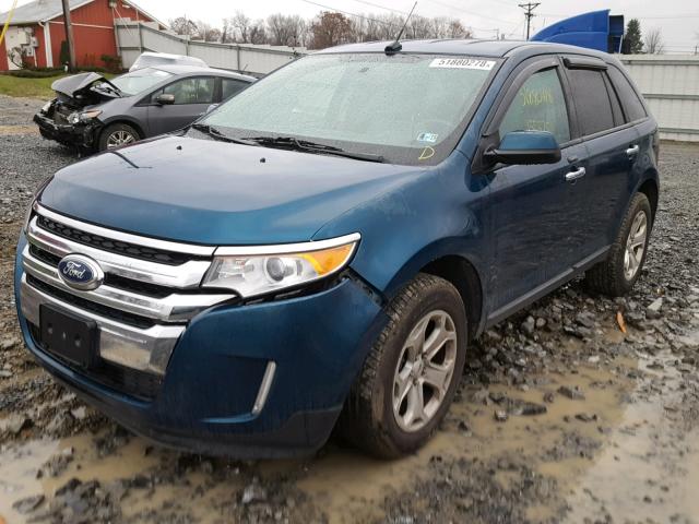 2FMDK4JC0BBA91764 - 2011 FORD EDGE SEL GREEN photo 2