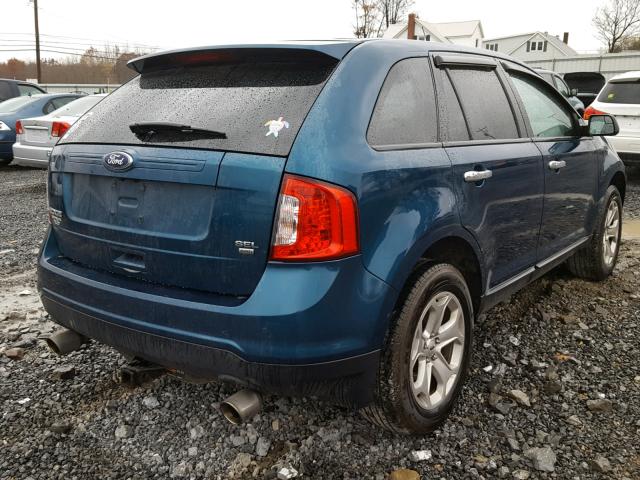 2FMDK4JC0BBA91764 - 2011 FORD EDGE SEL GREEN photo 4