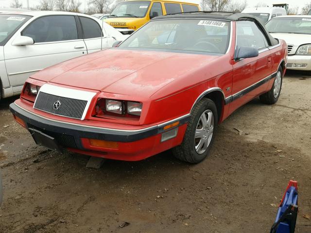 1C3XJ5530LG499829 - 1990 CHRYSLER LEBARON PR RED photo 2