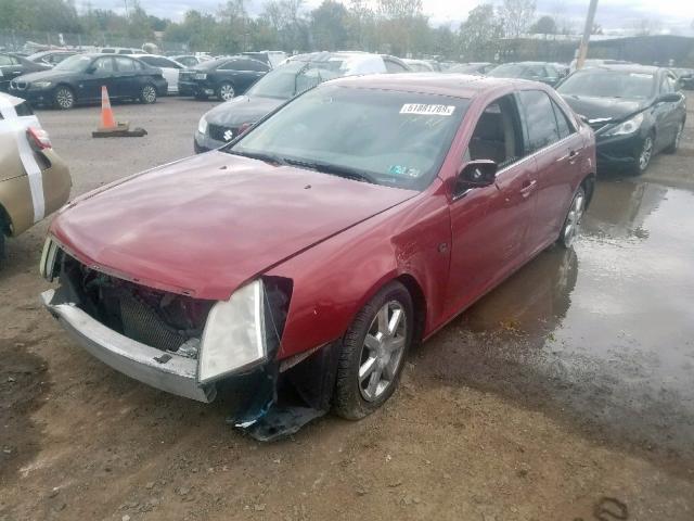 1G6DW677550167681 - 2005 CADILLAC STS RED photo 2