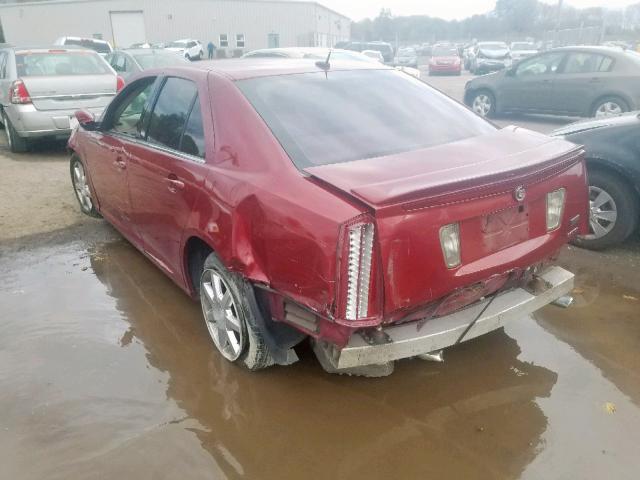 1G6DW677550167681 - 2005 CADILLAC STS RED photo 3