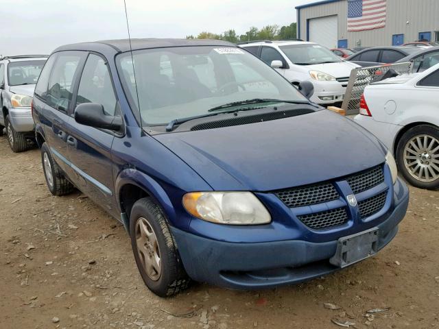 1B4GP25B82B595698 - 2002 DODGE CARAVAN SE BLUE photo 1