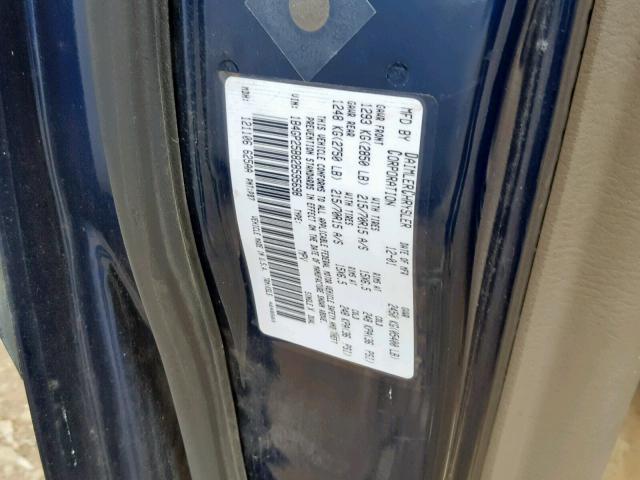 1B4GP25B82B595698 - 2002 DODGE CARAVAN SE BLUE photo 10