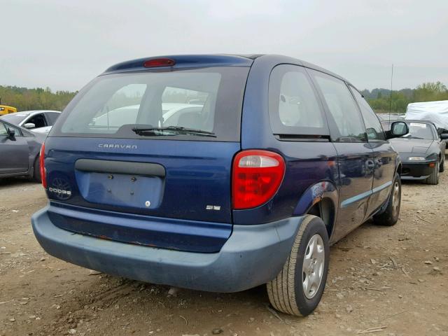 1B4GP25B82B595698 - 2002 DODGE CARAVAN SE BLUE photo 4