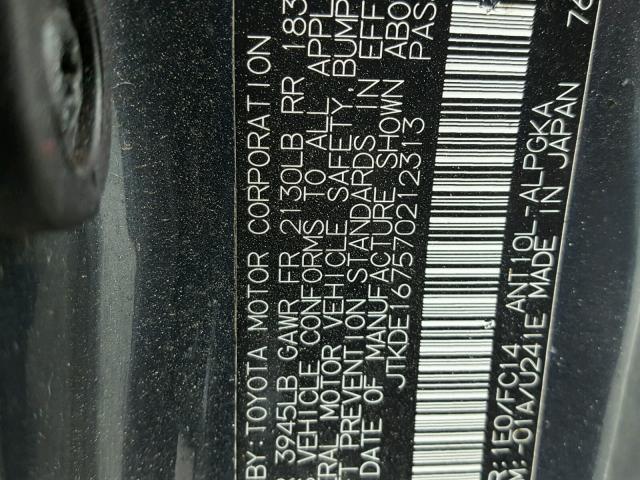 JTKDE167570212313 - 2007 TOYOTA SCION TC 灰色 照片 10