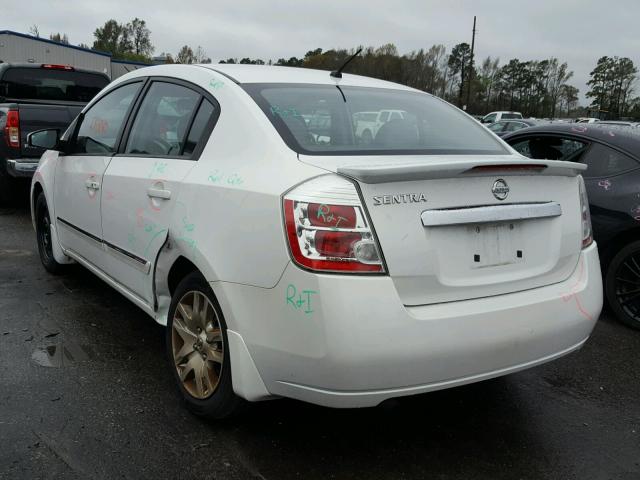 3N1AB6AP7CL767898 - 2012 NISSAN SENTRA 2.0 WHITE photo 3