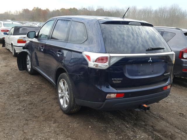 JA4AD3A39EZ009277 - 2014 MITSUBISHI OUTLANDER BLUE photo 3