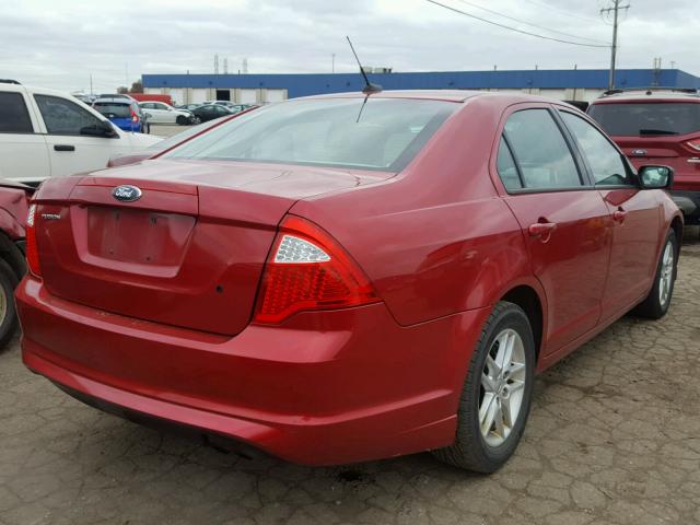 3FAHP0GA4CR432257 - 2012 FORD FUSION S RED photo 4