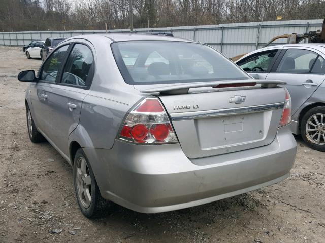 KL1TG56627B066007 - 2007 CHEVROLET AVEO LT SILVER photo 3