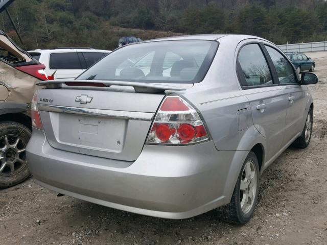 KL1TG56627B066007 - 2007 CHEVROLET AVEO LT SILVER photo 4