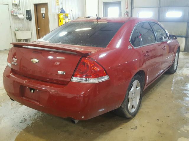 2G1WD58C689135682 - 2008 CHEVROLET IMPALA SUP RED photo 4