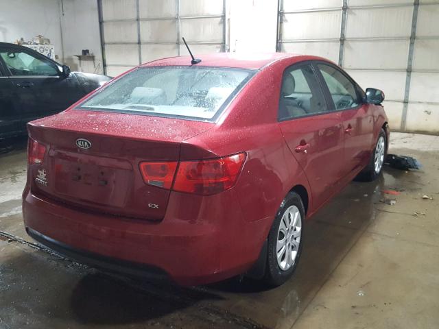 KNAFU4A22C5507640 - 2012 KIA FORTE EX RED photo 4