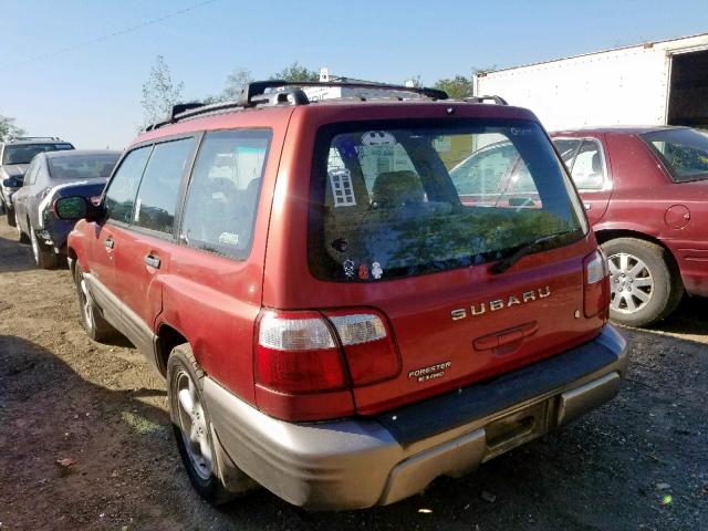 JF1SF65552H736795 - 2002 SUBARU FORESTER S RED photo 3